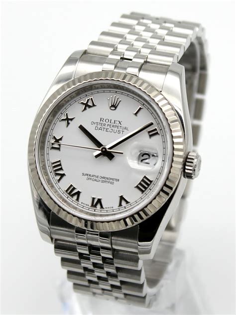 rolex datejust roman white